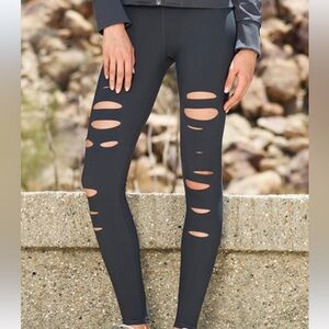 Alo grey size medium ripped warrior leggings size medium